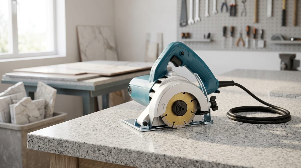 Serra mármore Makita 4100NH3ZX2 azul de 1300W com disco diamantado de 110 mm